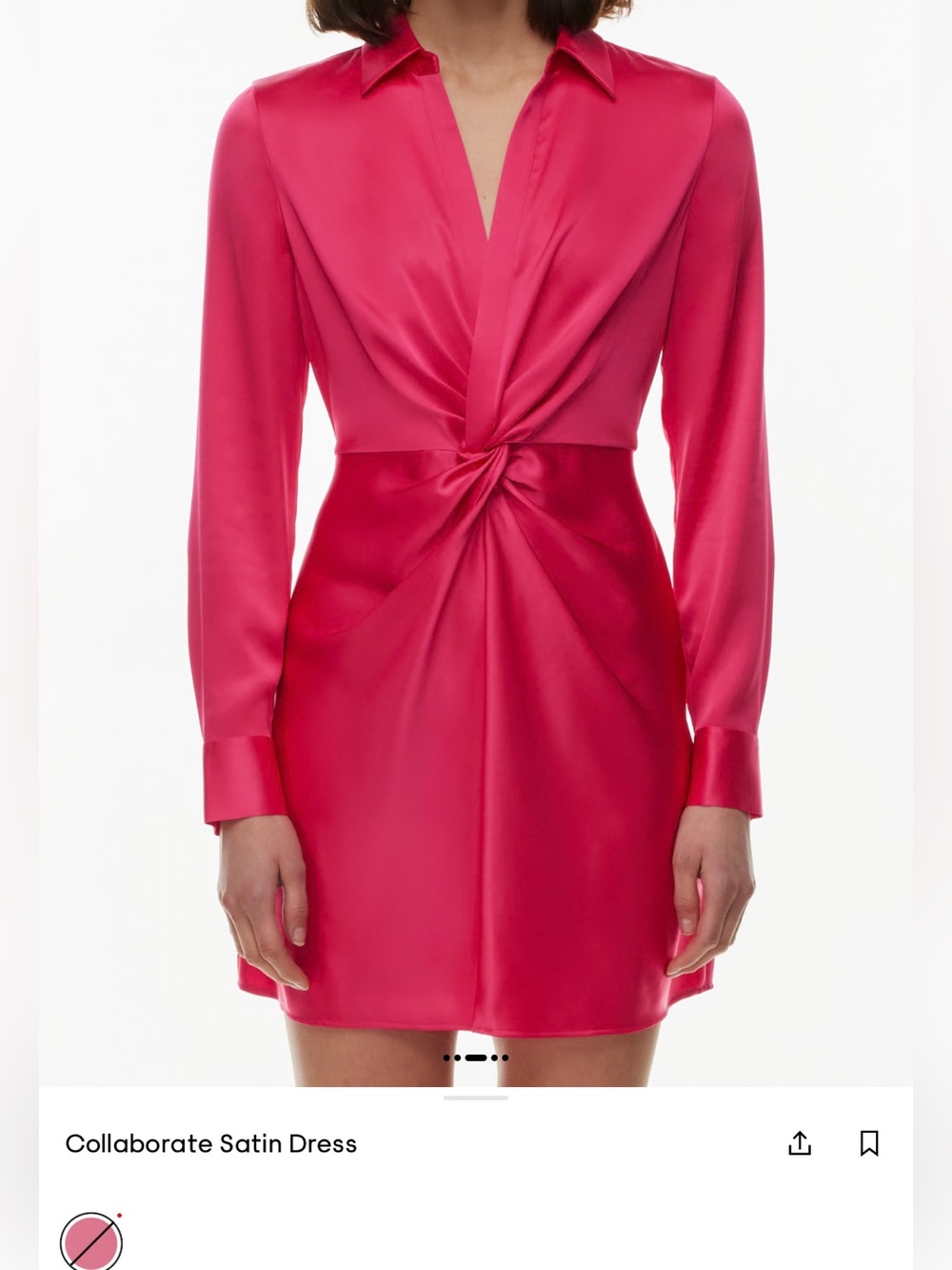 Aritzia Babaton Collaborate Satin Dress in Pink -  XS - Picture 12 of 14